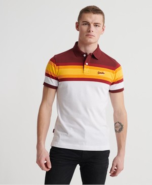 Superdry Organic Cotton Malibu Stripe Férfi Póló Sárga/Csíkok | FXUBT9816